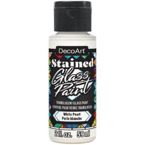 DecoArt Stained Glass Paint - (2oz/59ml) -White Pearl