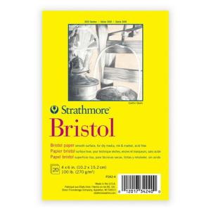 Strathmore 300 Series Mini Bristol Pad  4" x 6"- (20 sheets,100lb) Smooth