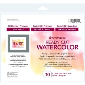 Strathmore 500 Series Watercolor Ready Cut 8"x10" 10ct Hot Cress