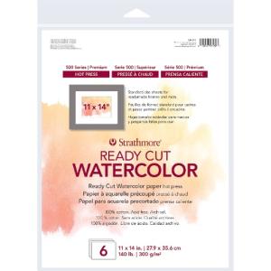 Strathmore 500 Series Watercolor Ready Cut 11"x14" 6ct Hot Cress