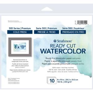 Strathmore 500 Series Watercolor Ready Cut 8"x10" 10ct Cold Cress