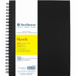 Strathmore 300 Series Fine Tooth Sketch Art Book (350)8.5" x 11" - (144 sheets, 60lb) Spiral  Bound