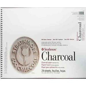 Strathmore 500 Series Charcoal Pad (560) 12" x 18" - (24 sheets, 64lb) Assorted, Spiral Bound