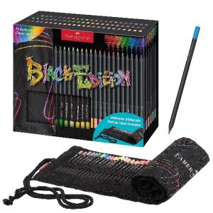 Faber Castell Black Edition Colored Pencils  72ct with Pencil Roll