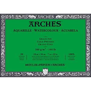 Arches Watercolor Cold Press Block 7" x 10" - (20 Sheets, 140lb)