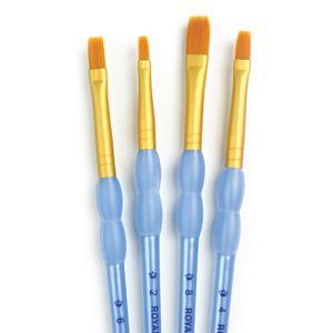 Royal & Langnickel Crafters Choice Rubber Grip Brush Set - (4 Pieces) Shader (1,3,5,6)