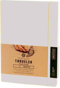 Pentalic Traveler Pocket Journal 4" x 6" - (160 Pages, 74lb) Ruled, Ice White