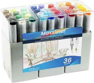 Pacific Arc Maxxliner Dual-tip Alcohol Marker Set 36cnt  MX-S36B