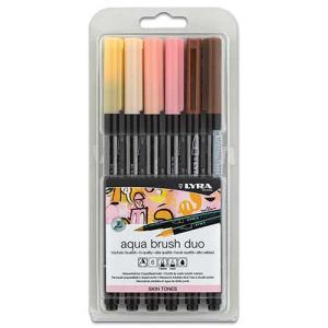 Lyra Aqua Brush Duo Marker 6ct Set Skin Tones  LYL6521062