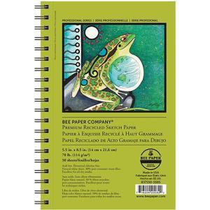 Bee Paper Premium Recycled Sketch Paper Pad 5.5" x 8.5" - (50 Sheets, 70lb)