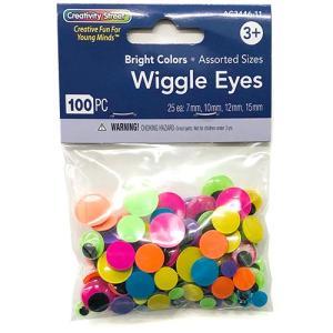 Creativity Street Wiggle Eyes - (100 Pack) Assorted Sizes & Neon Colors