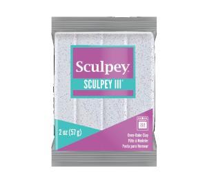 Sculpey III Oven-Bake Clay (2oz bar) - White Glitter