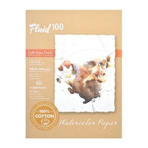 Fluid 100 Cold Press Watercolor Paper Easy-Block 12"  x 16" – (15 Sheets, 300lb)