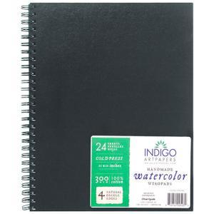 Indigo Art Papers Handmade Watercolor Wiropad 11" x 14" - (24 Sheets, 140lb)