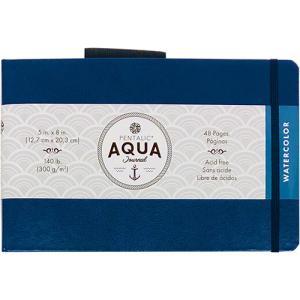 Pentalic Aqua Watercolor Journal 5" x 8" - (24 Sheets, 140lb) Midnight Blue