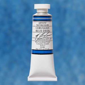 M. Graham & Co. Watercolor Paint – (0.5oz/15ml) Cerulean Blue Deep