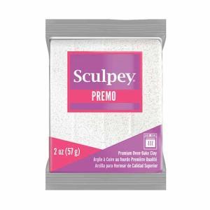 Sculpey Premo Oven-Bake Clay (2oz bar) - Frost White Glitter