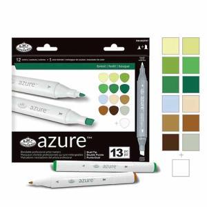 Royal Langnickel Azure Dual-Tip Alcohol Marker Set - 13pc Forest