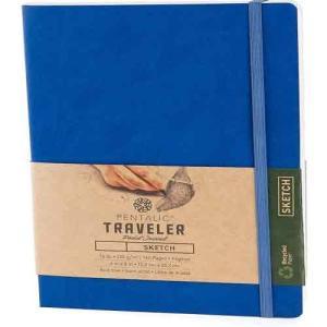 Pentalic Traveler Pocket Journal 3" x 4" - (160 Pages, 74lb) Sketch, Bright Blue