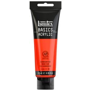 Liquitex Basics Acrylic Paint - (4oz/118ml) Fluorescent Red