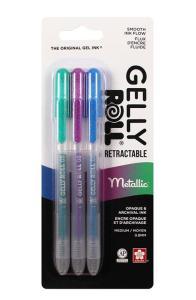 Sakura Retractable Metallics 08 Gelly Roll Pens - 3pk