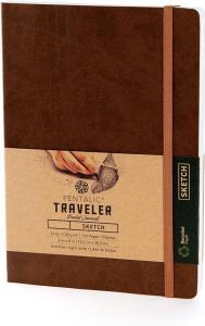 Pentalic Traveler Pocket Journal 6" x 8" - (160 Pages, 74lb) Ruled, Metallic Copper