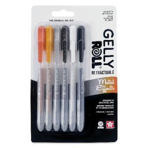Sakura Retractable Metal Effects 08 Gelly Roll Pen - 6pk Metallics