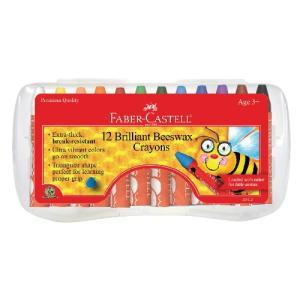 Faber-Castell Brilliant Beeswax Crayons in Durable Storage Case 12ct