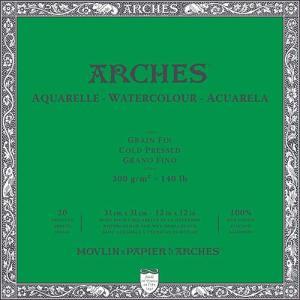 Arches Watercolor Cold Press Block 12" x 12" - (20 Sheets, 140lb)