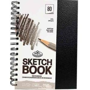 Royal & Langnickel Wire bound Black Sketchbook 9x12, 65lbs, 80 sheets