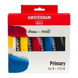 Royal Talens Amsterdam Acrylic Primary Set 4.1oz/120ml - (5 Pack)