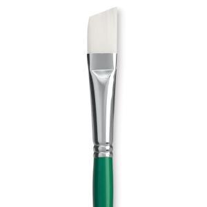 Princeton Summit 6100 Series White Synthetic Long Handle Brush for Oil & Acrylic - Angle Bright 10