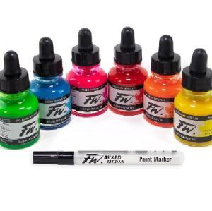 Daler Rowney FW Acrylic Artists Ink - (1oz/30mlx6ct) Neon Set 160329007