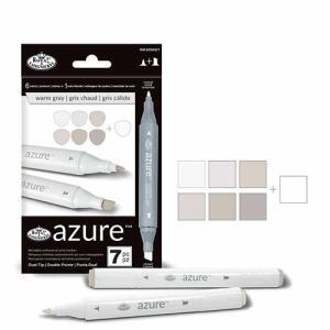 Royal Langnickel Azure Dual-Tip Alcohol Marker Set - 7pc Warm Gray