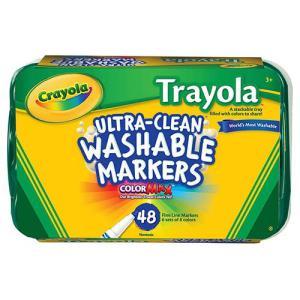 Crayola Washable Fine Line Markers with Stackable Trays - (48 Pack) Assorted Colors