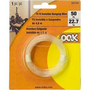 Ook Hanging Wire - (15ft) Invisible, 50lbs
