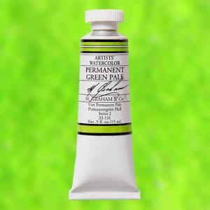 M. Graham & Co. Watercolor Paint – (0.5oz/15ml) Permanent Green Pale