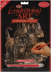 Copper Mini Engraving Art Kit- Kitten & Puppy