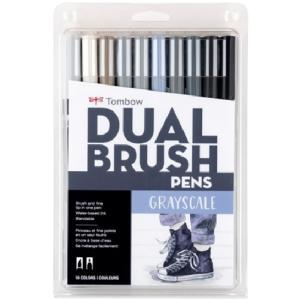 Tombow Dual Brush Pen Set - Grayscale 10pk  56171