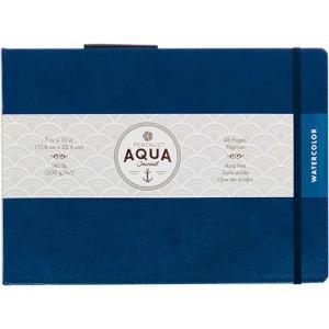 Pentalic Aqua Watercolor Journal 7" x 10" - (24 Sheets, 140lb) Midnight Blue