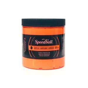 Speedball Screen Printing Acrylic Ink - (8oz/236.2ml) Fluorescent Orange