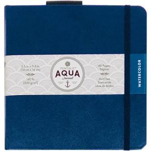 Pentalic Aqua Watercolor Journal 5.5" x 5.5" - (24 Sheets, 140lb) Midnight Blue
