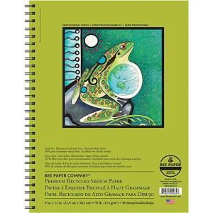 Bee Paper Premium Recycled Sketch Paper Pad 9" x 12" - (50 Sheets, 70lb)
