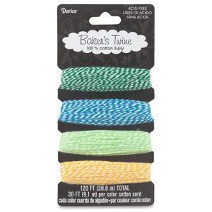Darice Baker's Twine 2-Ply Assortment - (30ft/9.1m Each) Tutti Frutti