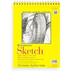 Strathmore 300 Series Sketch Pad 5.5" x 8.5" - (100 sheets, 50lb) Spiral Bound