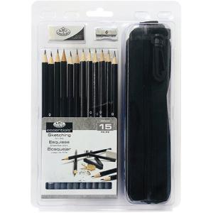 Royal Langnickel Essentials Sketching Art Set with Pencil Case - (15 Pieces) RART-2202