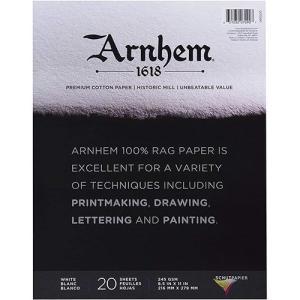Arnhem 1618 100% Rag  Paper Pad 8.5" x 11" - (20 Sheets, 90lb) White