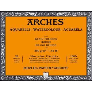 Arches Watercolor Rough Press Block 12" x 16" - (20 Sheets, 140lb)