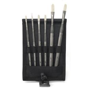 Richeson Grey Matters Pocket Brush Set - (7 Pieces) Bristle for Oil & Acrylics