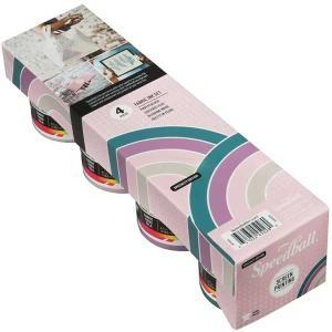 Speedball Screen Printing Fabric Ink Set- Polished Pastels 4-4oz jars 45028